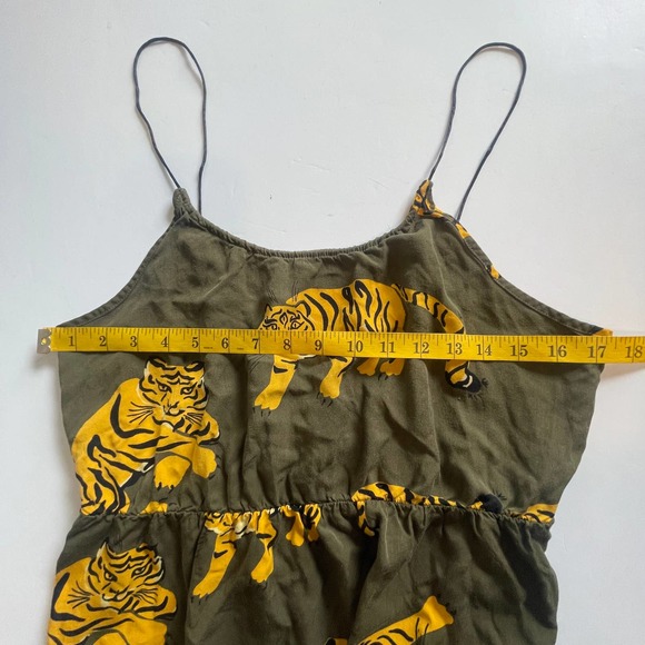 Hurley Women's Large Tiger-Print Strappy Cover-Up  Dress ~ Green & Mustard - Picture 9 of 11